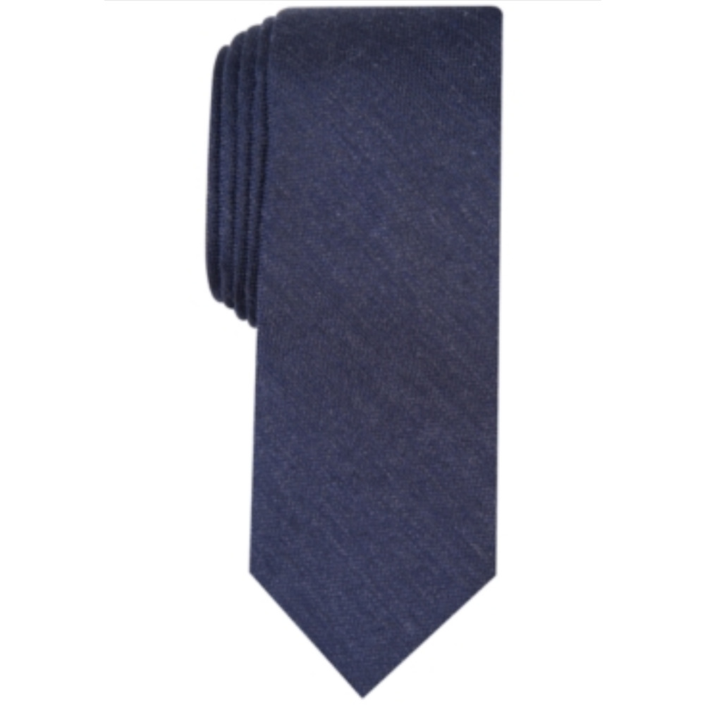 Bar III Men Dunbar Solid Tie Navy One Size